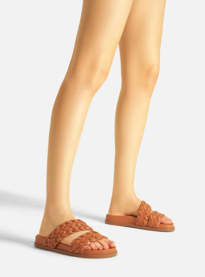 Celine Brown Flat Sandals by Arezzo for Everyday Comfort Celine Brown Flat Sandals by Arezzo for Everyday Comfort