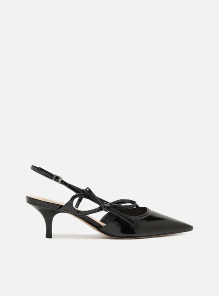 Tessa Black Mid Stiletto Synthetic Pump – Arezzo