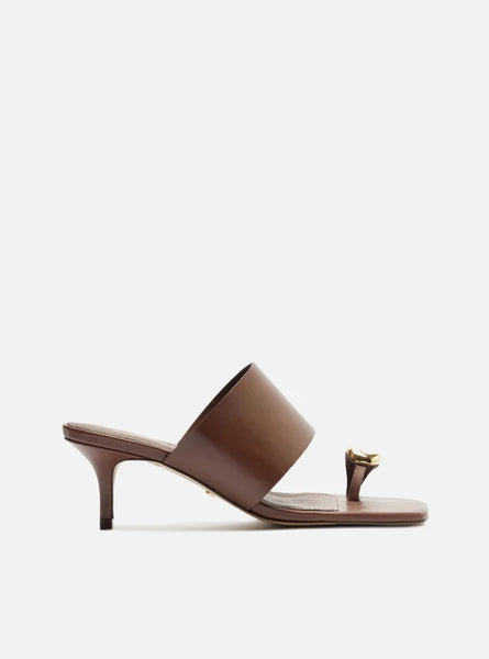 Suede Leather Sandal サンダル Kendall Brown Mid Stiletto Genuine Leather Sandal – Arezzo