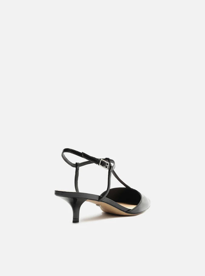 Teagan Black Mid Stiletto Synthetic Pump – Arezzo
