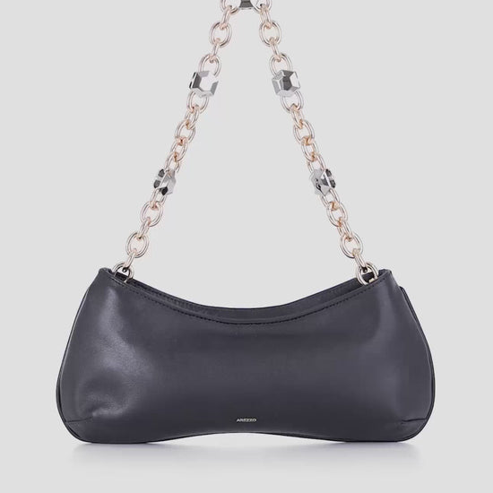 Luna Leather Small Baguette Handbag F/25
