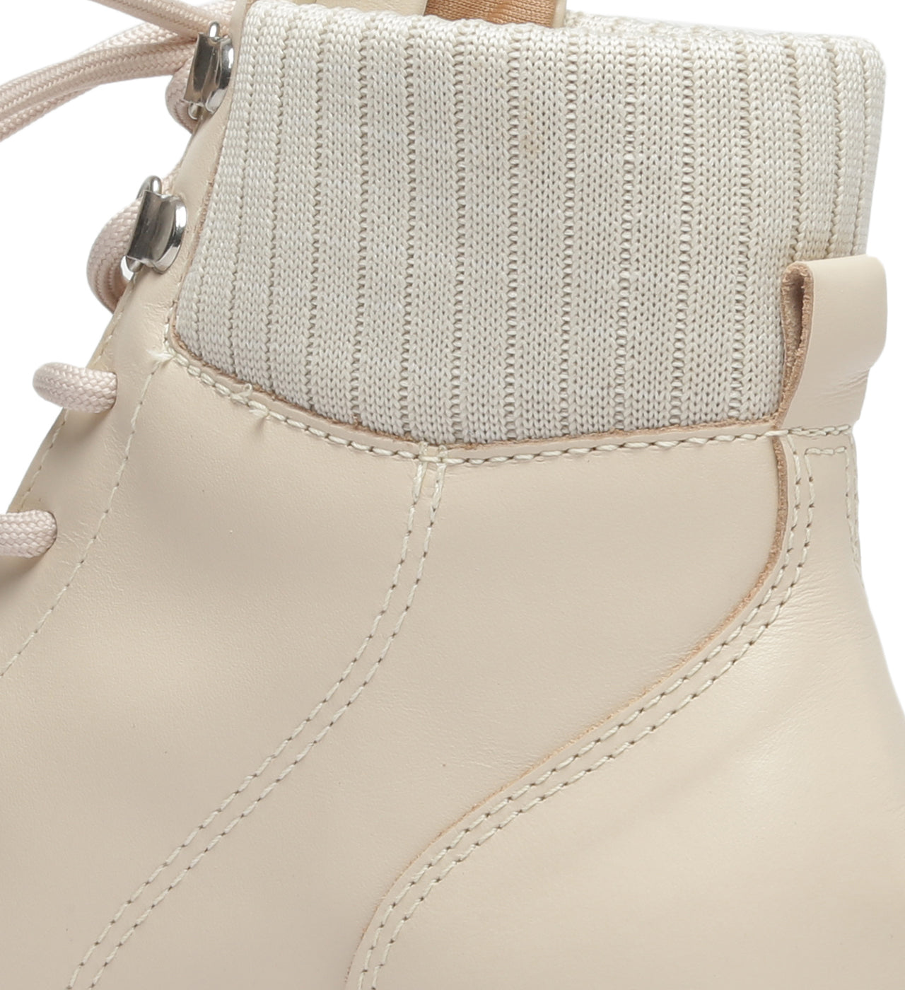Beige Leather Lizza Bootie Back Close Up